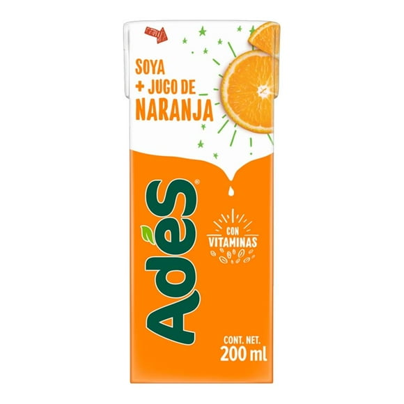 Alimento líquido de soya Ades sabor naranja 200 ml