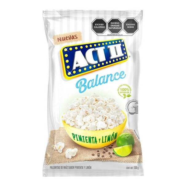 Palomitas de maíz ACT II Balance sabor pimienta y limón 130 g
