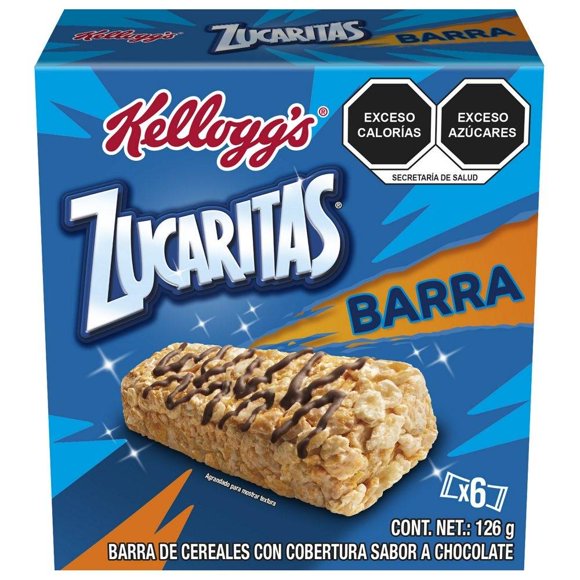 Barras de cereal Kellogg's Zucaritas 6 barras de 21 g c/u