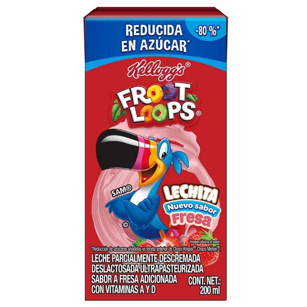 Leche Kellogg's Froot Loops sabor a fresa 200 ml