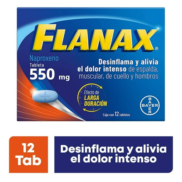 Analgésico Flanax 550 mg 12 tabletas