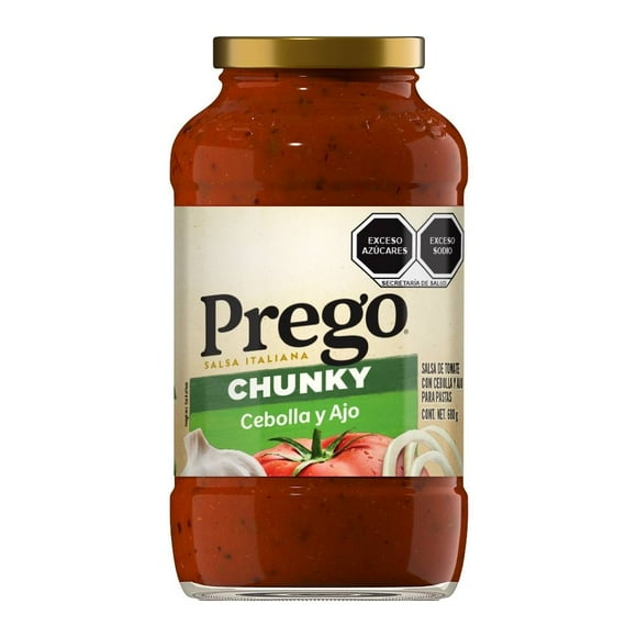 Salsa de tomate Campbell's Prego para pastas con cebolla y ajo 680 g