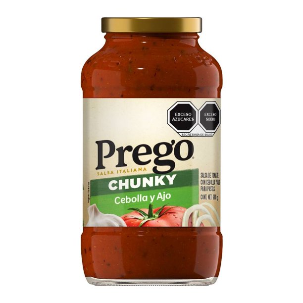 Salsa de tomate Campbell's Prego para pastas con cebolla y ajo 680 g