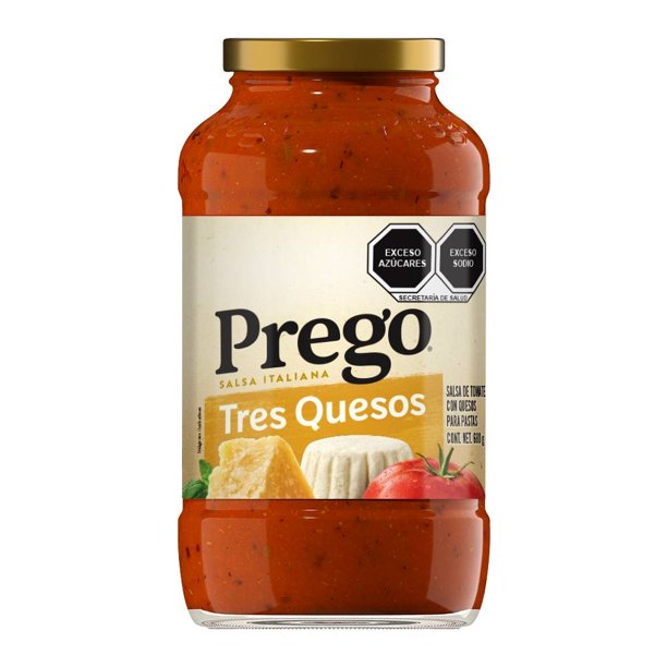 Salsa de tomate Campbell's Prego para pasta con tres quesos 680 g