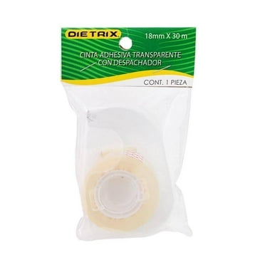 Cinta adhesiva Dietrix transparente con despachador 18 mm x 30 m 1 pza
