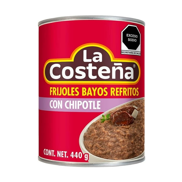 Frijoles bayos La Costeña refritos con chipotle 440 g