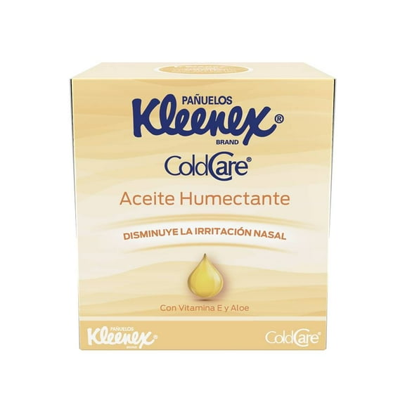 Pañuelos desechables Kleenex Cold Care con aceite humectante 65 pzas