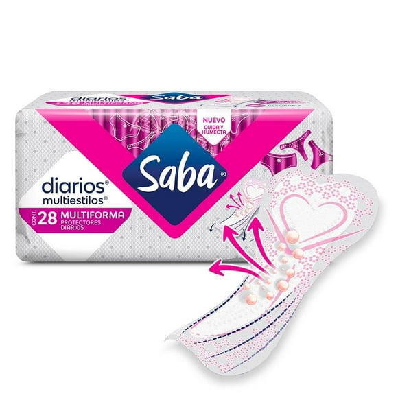 Protectores diarios Saba Multiestilos multiforma 28 pzas