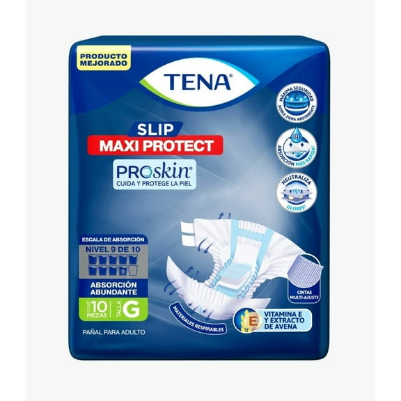 Pañales para adulto Tena Slip Maxi Protect talla grande 10 pzas