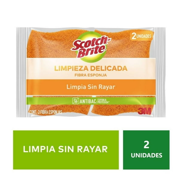 Fibra esponja Scotch Brite 3M cero rayas 2 pzas