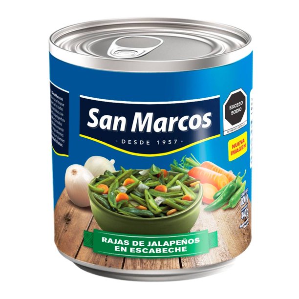 Rajas verdes San Marcos en escabeche 800 g