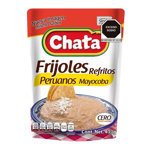 Frijoles Chata refritos peruanos mayocoba 430 g