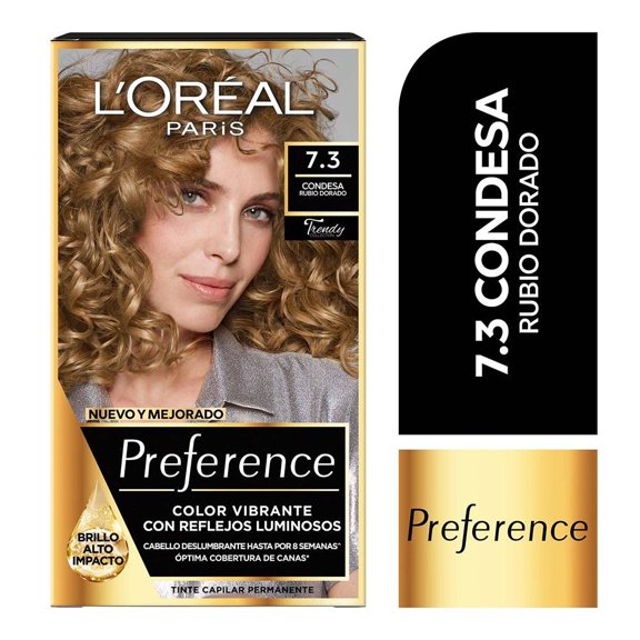 Tinte para cabello L'Oréal Preference 7.3 condesa rubio dorado