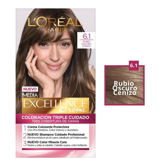 Tinte para cabello L'Oréal Imédia Excellence 6.1 rubio oscuro cenizo