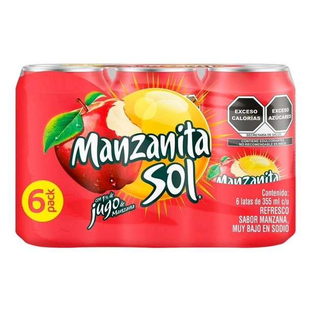 Refresco Manzanita Sol 6 pack latas de 355 ml c/u