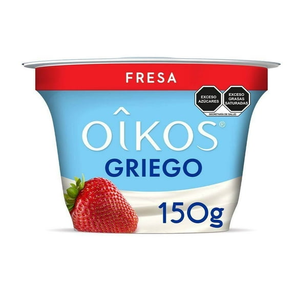 Yoghurt griego Oikos con fresa en el fondo 150 g