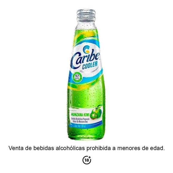 Bebida alcohólica preparada Caribe Cooler manzana kiwi 300 ml