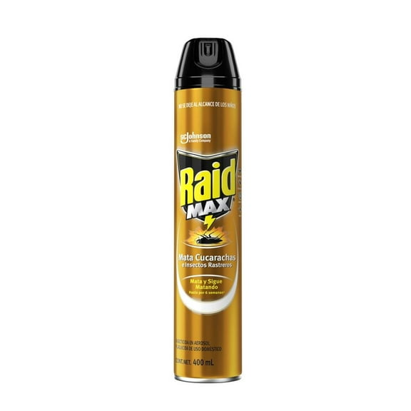 Insecticida Raid Max mata cucarachas e insectos en aerosol 400 ml