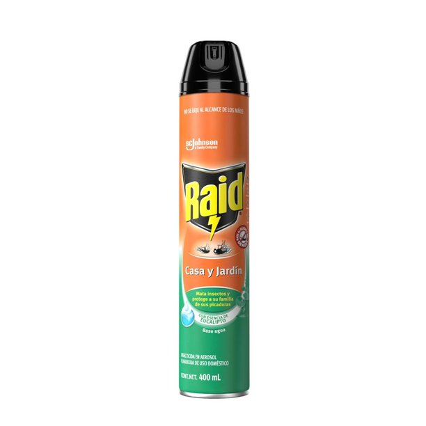 Insecticida en Aerosol Raid casa y jardín esencia natural de eucalipto 400 ml