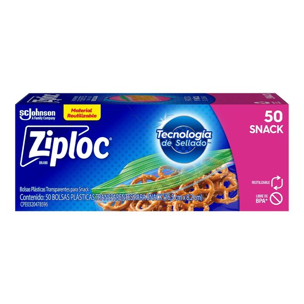 Bolsas herméticas Ziploc para bocadillos 50 pzas