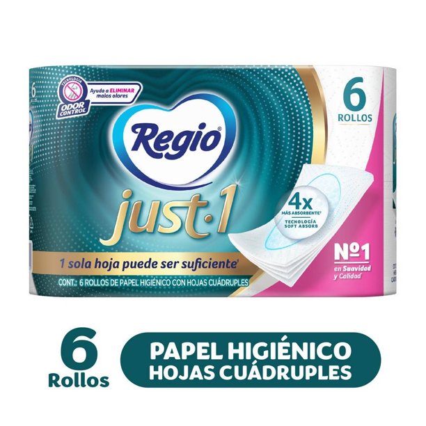 Papel higiénico Regio Just 1 6 rollos