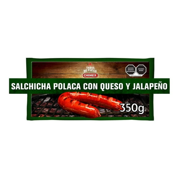 Salchicha polaca Chimex Tribus de Fuego con queso y jalapeño 350 g