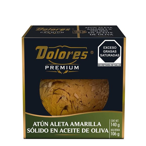 Atún Dolores premium aleta amarilla en aceite de oliva 140 g