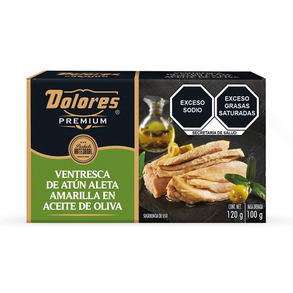 Ventresca de atún Dolores aleta amarilla en aceite de oliva 120 g