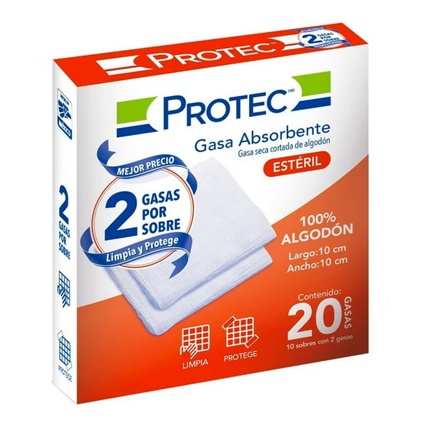 Gasa Protec 10 x 10 cm 20 pzas
