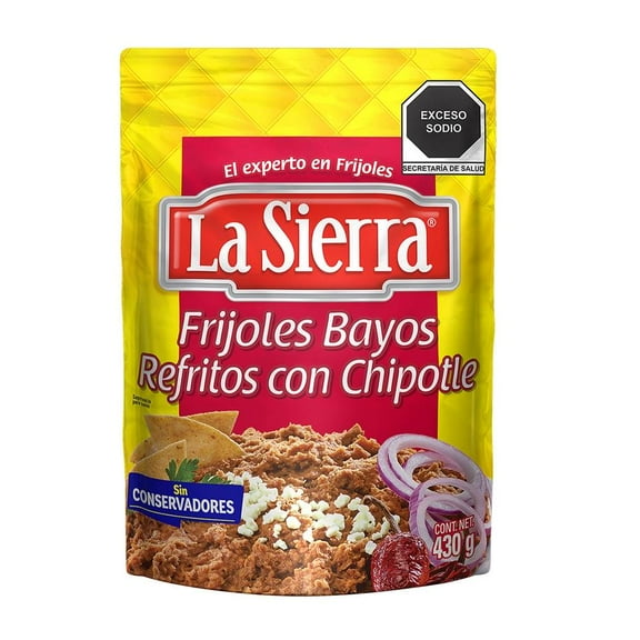 Frijoles bayos La Sierra refritos con chipotle 430 g