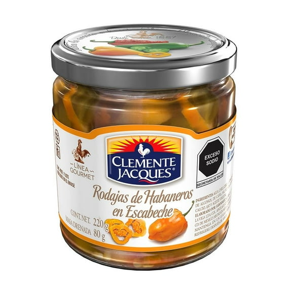 Chiles habaneros Clemente Jacques rodajas en escabeche 220 g