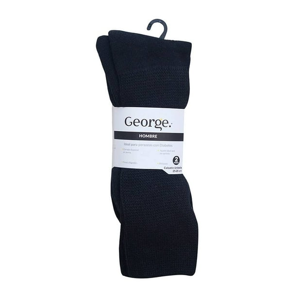 Calcetas George para Hombre, Diabético 7908 Negro 2 Pares Unitalla