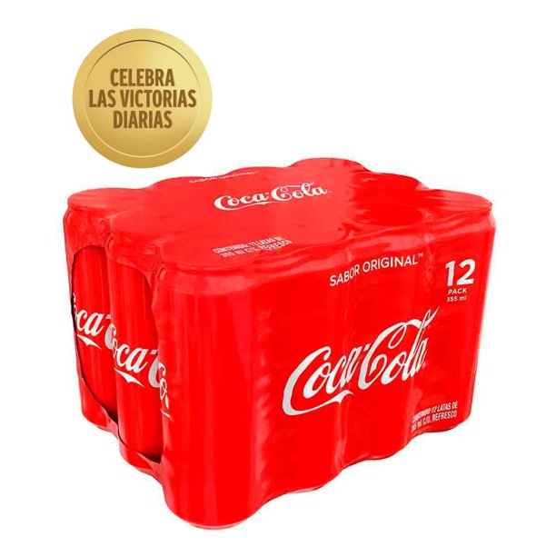 Refresco Coca Cola sabor original 12 latas de 355 ml c/u