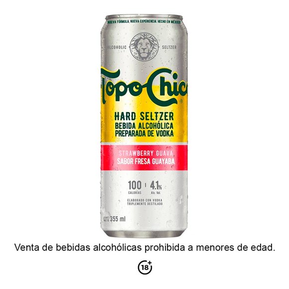 Bebida alcohólica preparada Topo Chico Hard Seltzer Fresa guayaba 355 ml