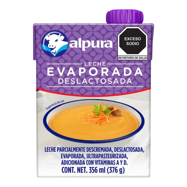 Leche evaporada Alpura deslactosada 376 g