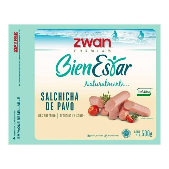 Salchicha de pavo Zwan premium bienestar 500 g