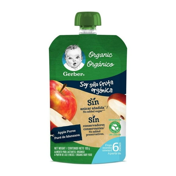 Alimento para lactantes Gerber orgánico puré de manzana 100 g