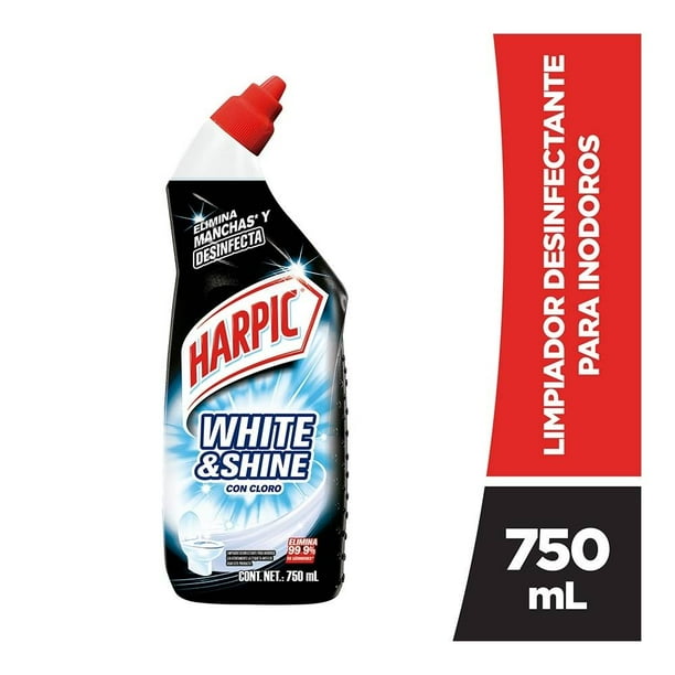 Limpiador desinfectante para inodoro Harpic white & shine bicarbonato 750 ml