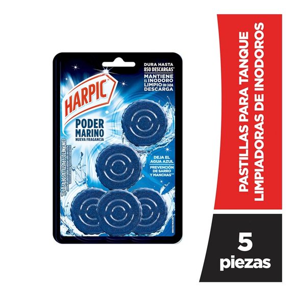 Pastilla para tanque Harpic power ultra 5 pzas de 45 g c/u