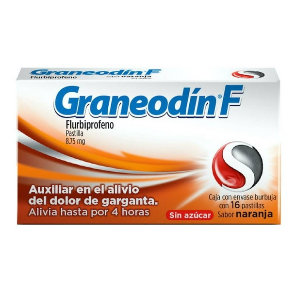 Graneodín F Flurbiprofeno 8.75 mg sabor naranja 16 tabletas