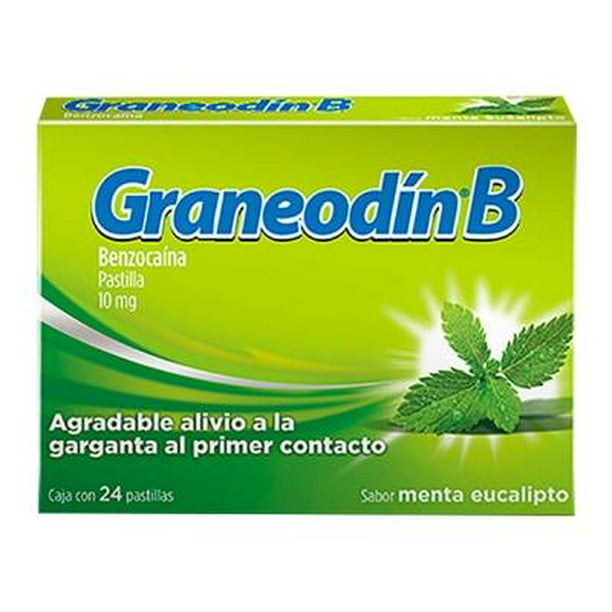 Graneodín B Benzocaína 10 mg sabor menta eucalipto 24 pastillas