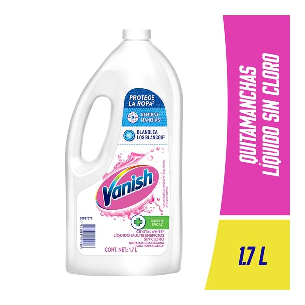 Quitamanchas Vanish Crystal White líquido para ropa blanca 1.7 l