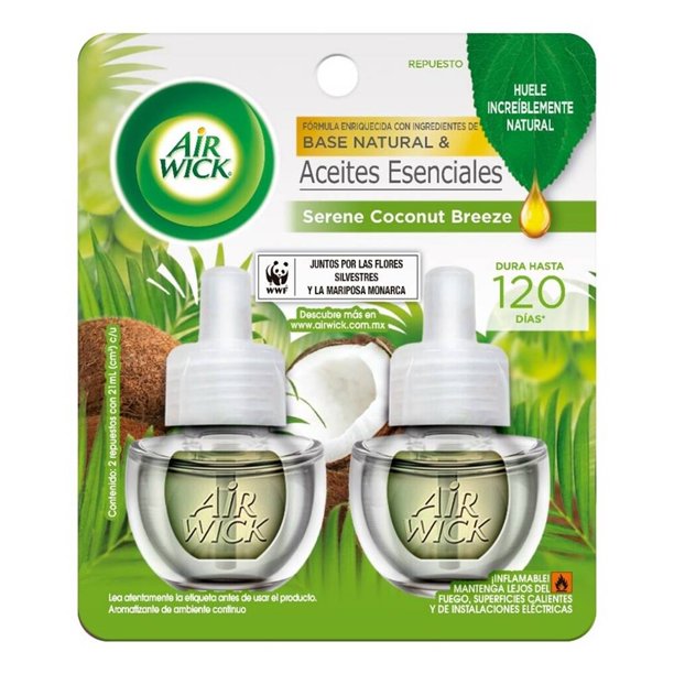 Repuesto de aromatizante Air Wick coconut breeze 2 pzas de 21 ml c/u