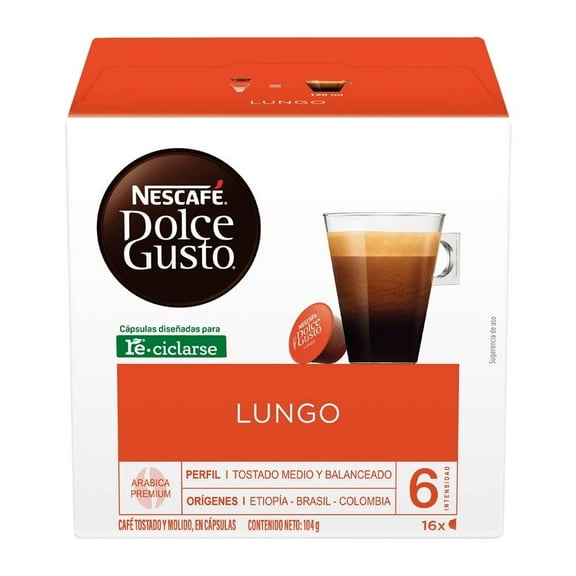 Cápsulas de café Nescafé Dolce Gusto lungo 16 pzas