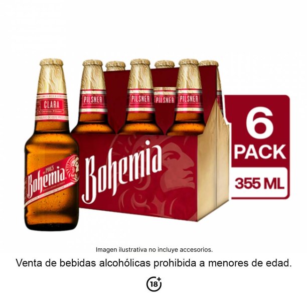 Cerveza artesanal Bohemia clásica 6 botellas de 355 ml c/u