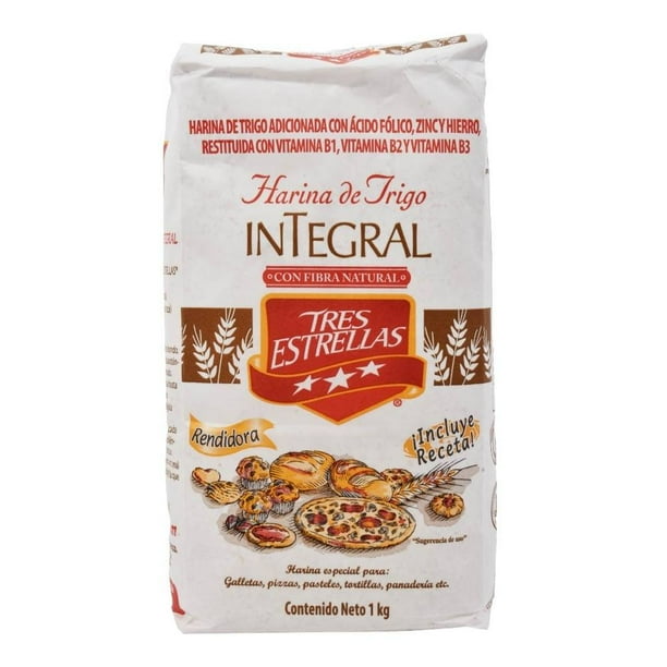 Harina de trigo Tres Estrellas integral 1 kg