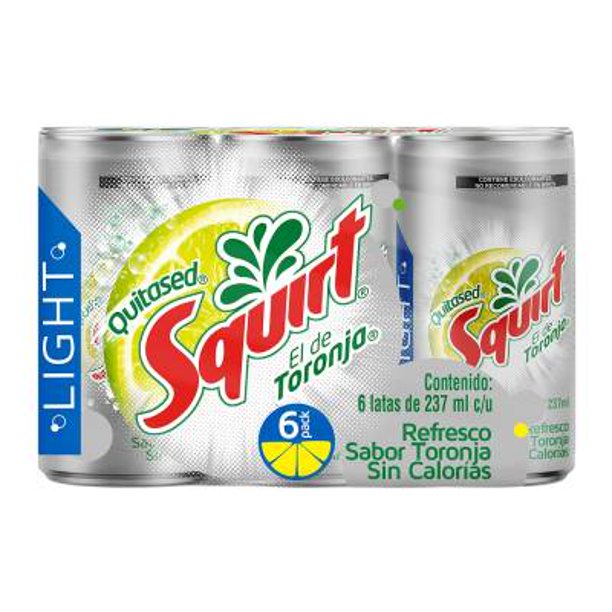 Refresco Squirt light sabor toronja 6 latas de 237 ml c/u