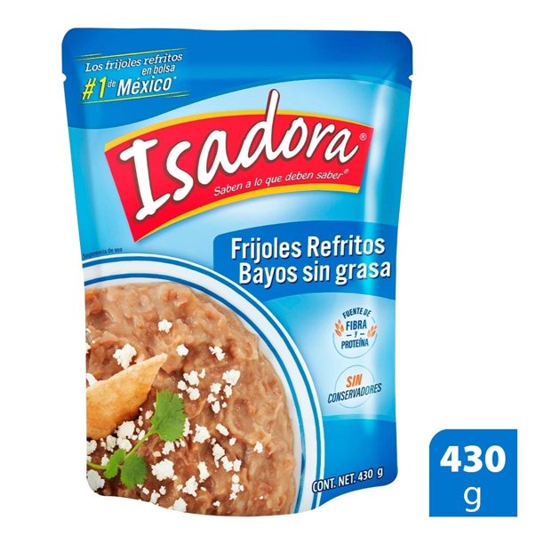 Frijoles bayos Isadora refritos bajos en grasa en bolsa 430 g