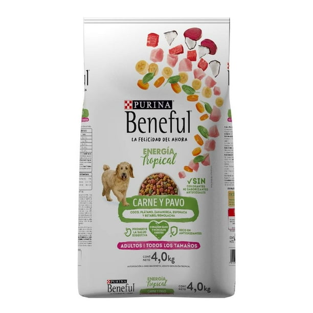 Alimento para Perro Purina Beneful Adultos Energía Tropical Todos los Tamaños Carne y Pavo 4.0 kg