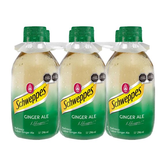 Refresco Schweppes sabor ginger ale 6 botellas con 296 ml c/u